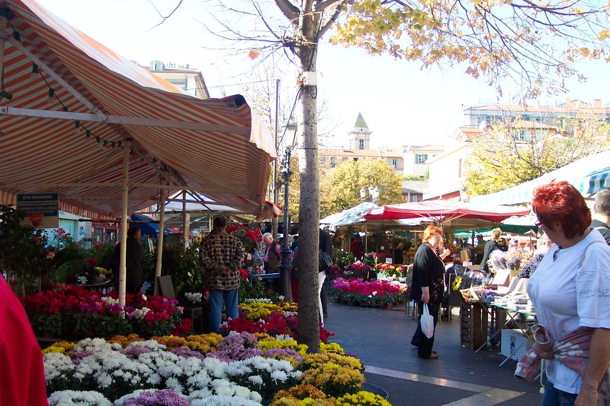 The flower market on Cours Saleya.