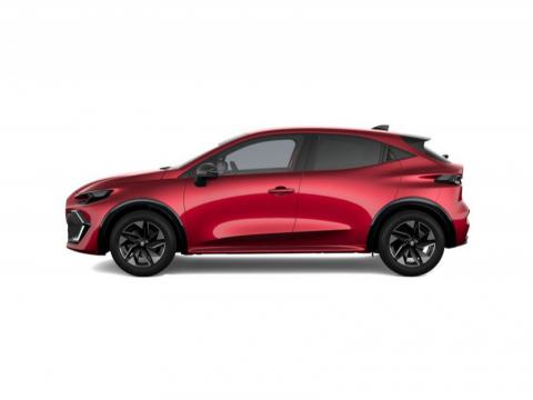 Renault Clio 2026 em vista de perfil, mostrando a silhueta compacta com porta da bagageira, de 4,12 m
