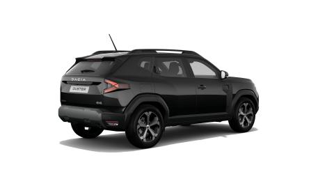 Dacia Duster III 4x4 Hybrid, rear three-quarter view from the right showing the 4x4 badge